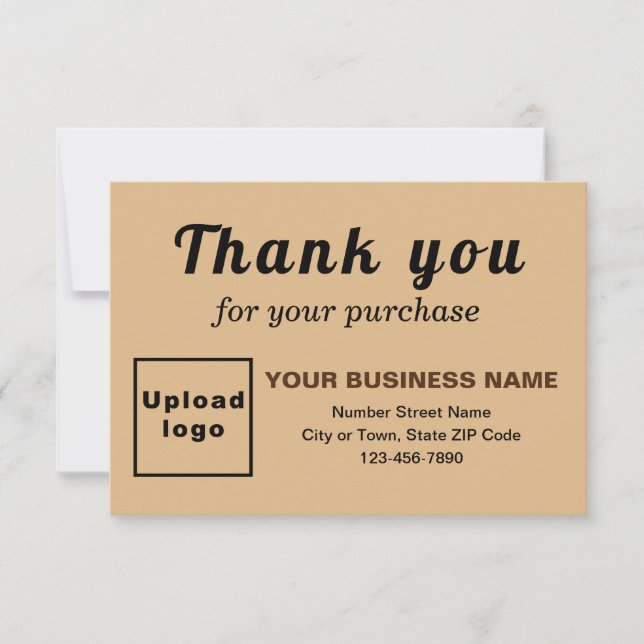 Merci pour votre achat Carte plate marron clair (Devant)