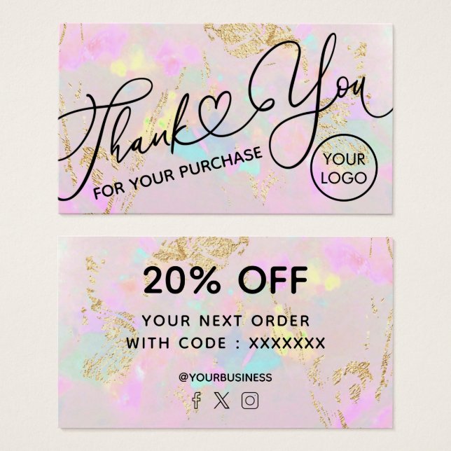 merci pour votre achat pink opal (Devant & derrière)