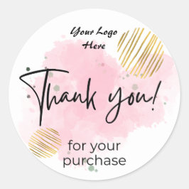 Merci Pour Votre Achat Sticker Classique Rond