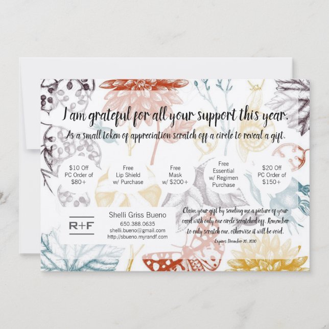 Merci pour votre carte de coupon (Devant)