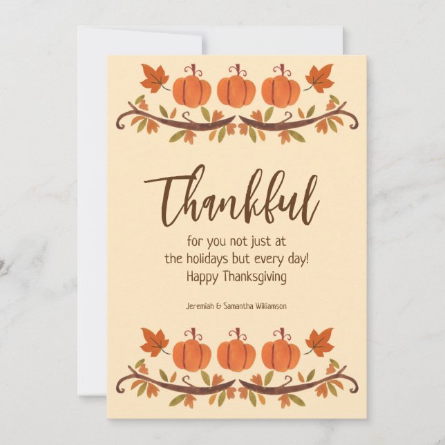 Merci Pour Votre Carte De Vacances Bon thanksgivin (Devant)