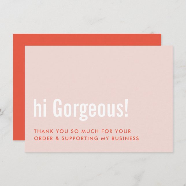 MERCI POUR VOTRE COMMANDE fun insert rose orange (Devant / Derrière)