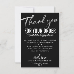 MERCI POUR VOTRE COMMANDE insérer moderne noir bla
