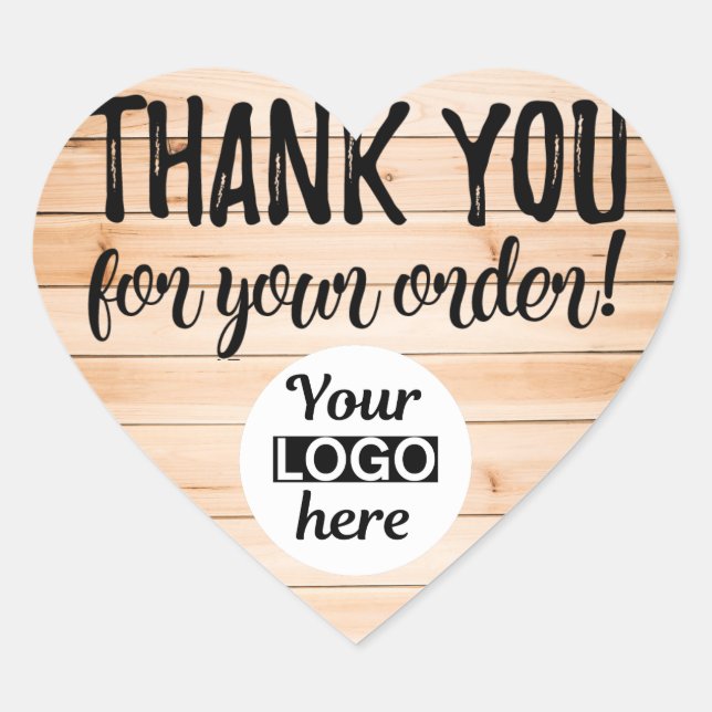 Merci pour votre commande logo coeur étiquette (Devant)