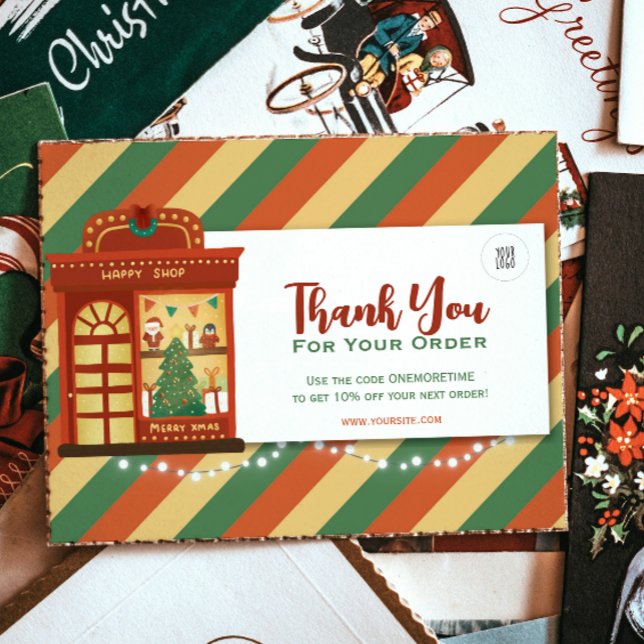 Merci pour votre commande Retro Christmas Card (Créateur téléchargé)