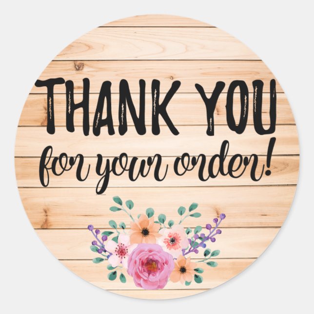 Merci pour votre étiquette de commande (Devant)
