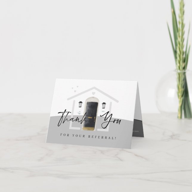 Merci Pour Votre Porte D'Aquarelle Noire De Référe (Devant)