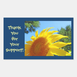 Merci pour Votre Soutien ! autocollants Tournesols