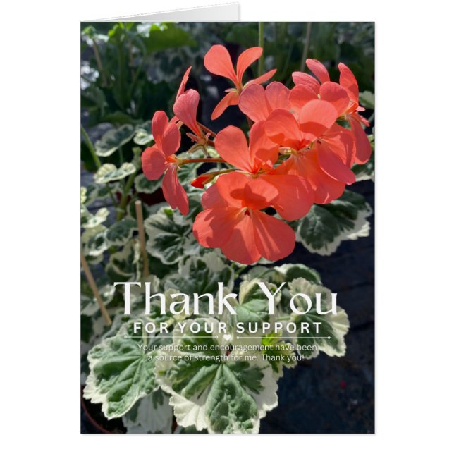 Merci pour votre soutien Carte de remerciements (Devant)