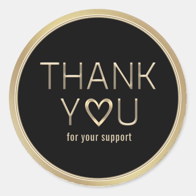 Merci pour votre Sticker rond classique de support (Devant)