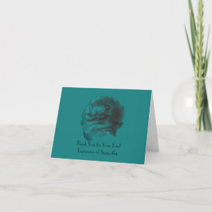 Merci Pour Votre Sympathie, Carte Florale Rose Tur
