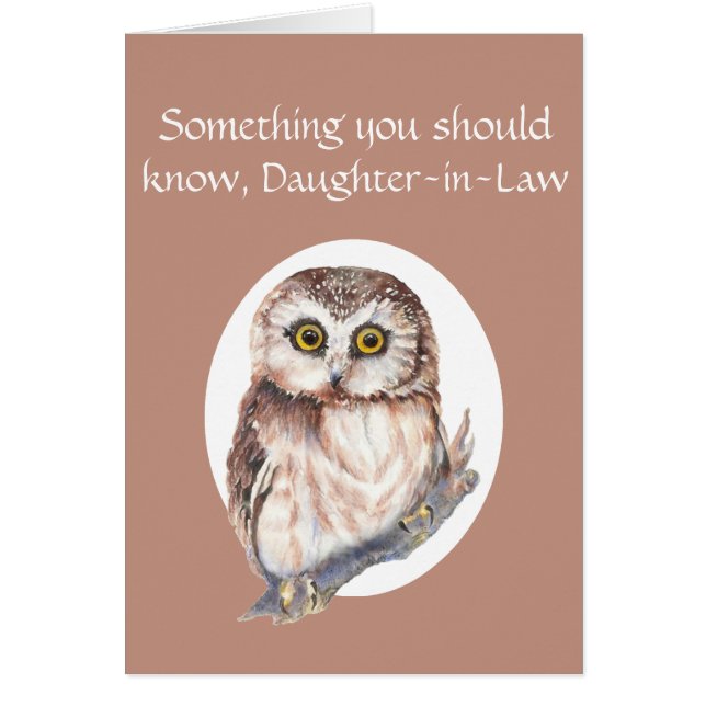 Merci pour vous Belle-Fille Chouette de la Fête de (Devant)