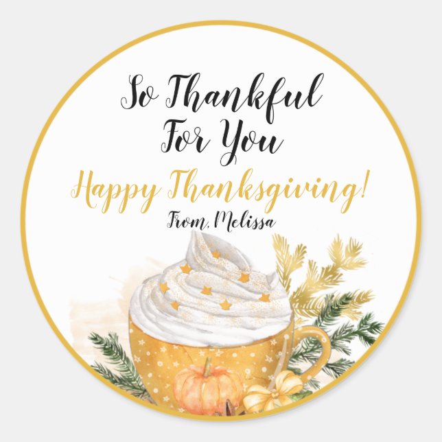 Merci Pour Vous Sticker Bon thanksgiving (Devant)