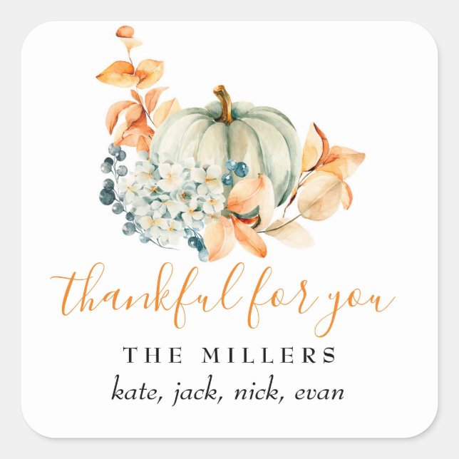 Merci pour vous Thanksgiving Gift Tag Étiquette ca (Devant)
