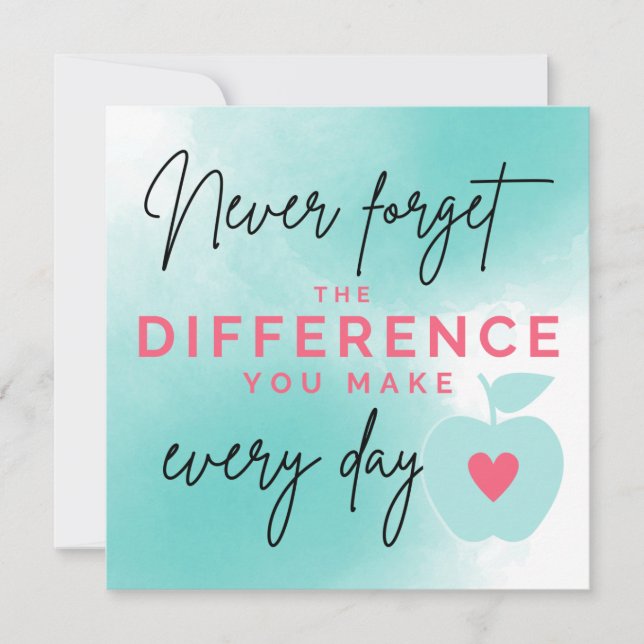 Merci principal, Merci carte d'enseignant (Devant)