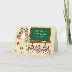 Merci, professeur. Carte Cute Owls