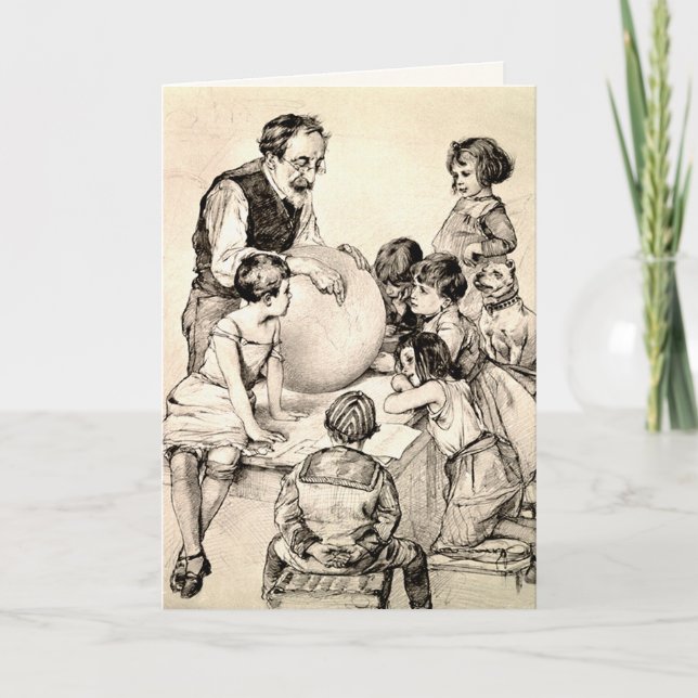 Merci, professeur. Carte personnalisée Art vintage (Devant)