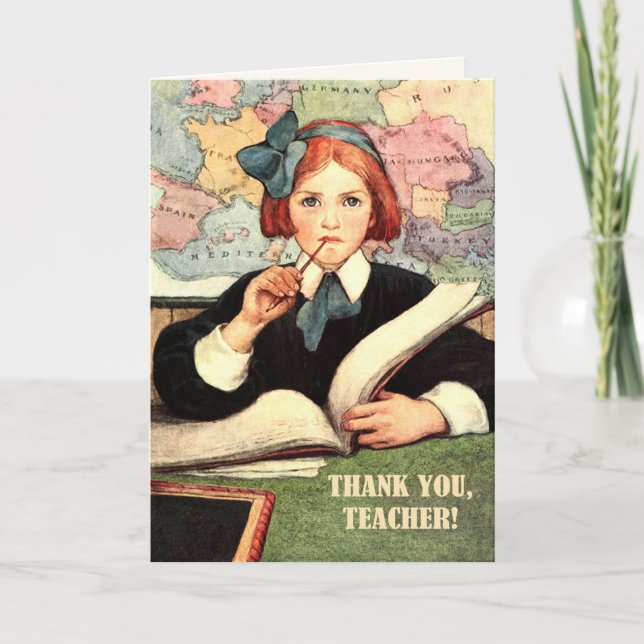 Merci, professeur. Carte personnalisée Art vintage (Devant)