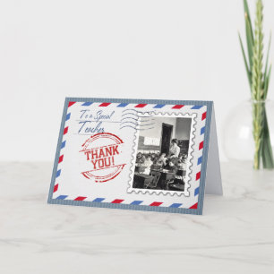 Merci, professeur. Carte photo personnalisée vinta