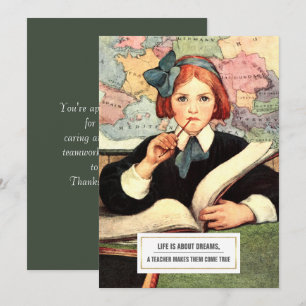 Merci, professeur. Cartes plats d'art vintage