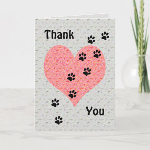 Merci Promeneur de Chien Cœur Empreinte de Patte R