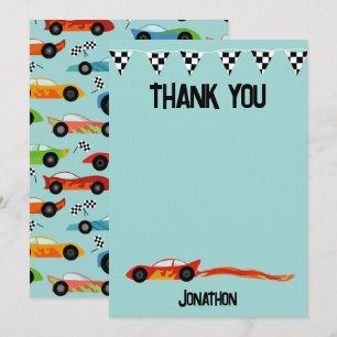 Merci Racecar Anniversaire Fête Enfants Voitures