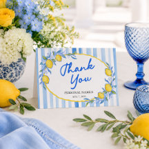 Merci rayé de citron et de bleu 