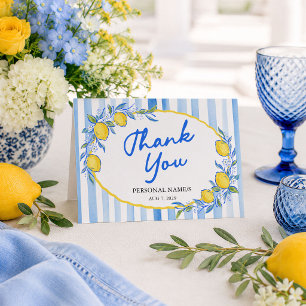 Merci rayé de citron et de bleu 