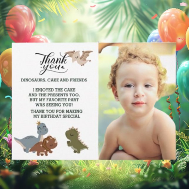 MERCI - Roaring Bon Temps Dinosaur Invitation (Celebrate with a Roaring Good Time! This dinosau cardis perfect for your little one's birthday)