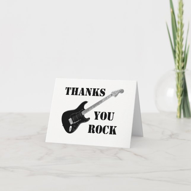 Merci Rock Black&whiteThank You Note card (Devant)