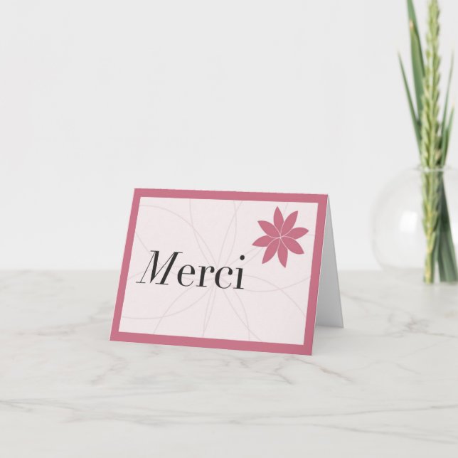 Merci Rosa Dankeskarte (Vorderseite)