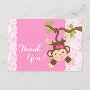 Merci rose de bébé de singe de dentelle