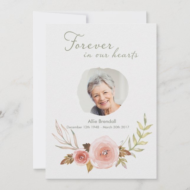 Merci rose de guirlande d'aquarelle de sympathie (Devant)