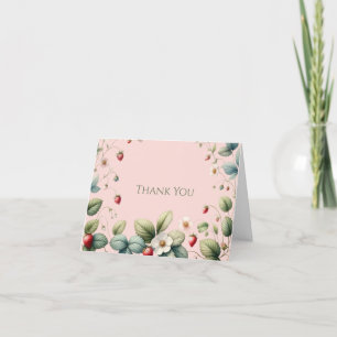 Merci rose Elégante Fraise Merci Cartes