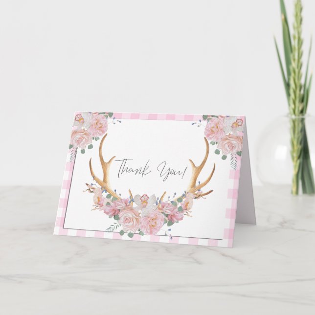 Merci | Rose En vichy BOHO Floral Antlers (Devant)