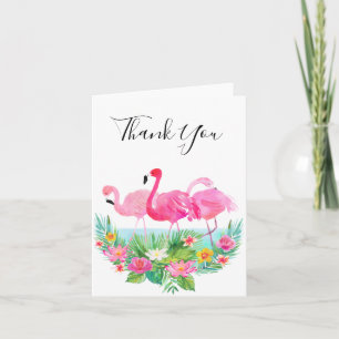 Merci rose floral tropical de Flamants roses