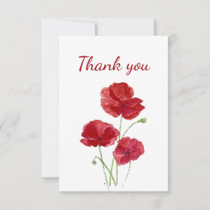 Merci Rouge Aquarelle Populaire Jardin Fleur