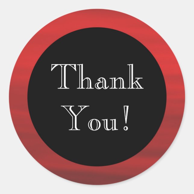 "Merci" rouge et noir ! Sticker Enveloppe (Devant)