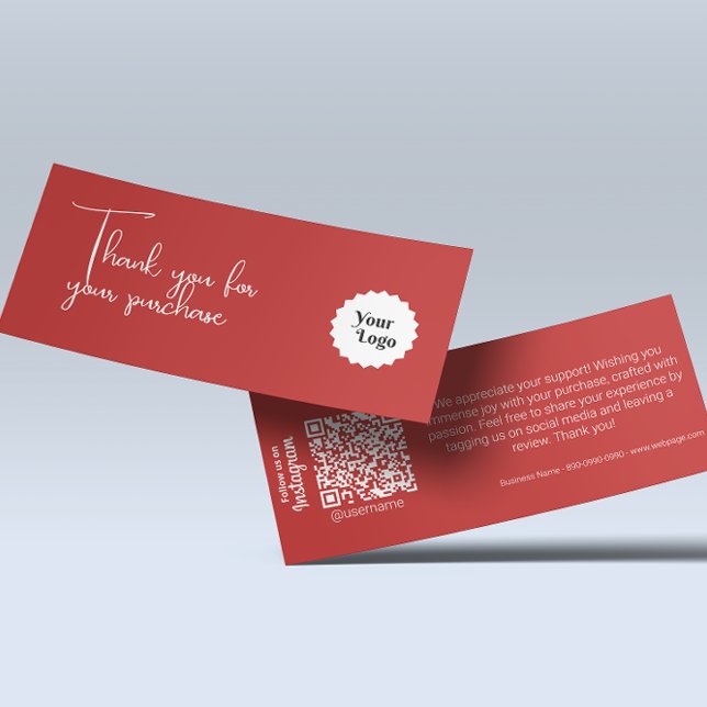 Merci Rouge Moderne Pour Votre Achat (Red Modern Thank You For Your Purchase)