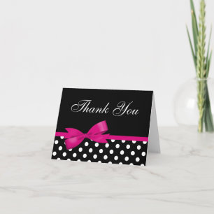 Merci Ruban Rose Points Noirs