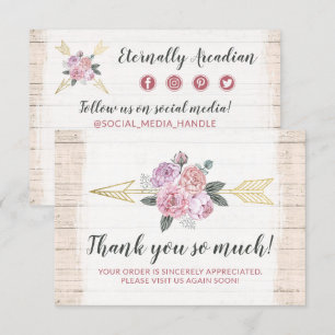 Merci Russe Bohème Flore Flèches Flexibles Carte B