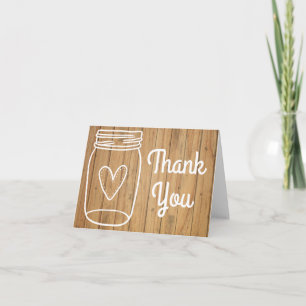 Merci russe Mason Jar Mariage Brown en bois