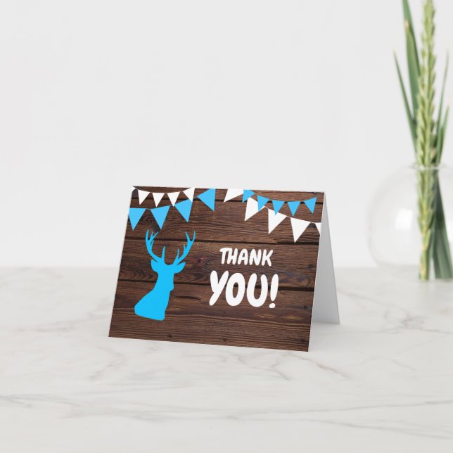 MERCI Rustic Buck Deer Baby shower garçon | PHOTO (Devant)