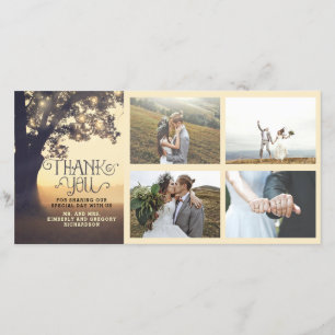 Merci rustique de mariage d'été de rêve d'arbre