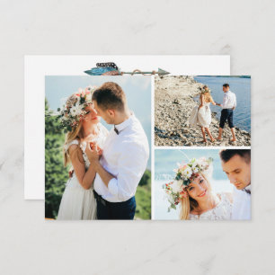 Merci Rustique Turquoise Plumes Flèche Photo