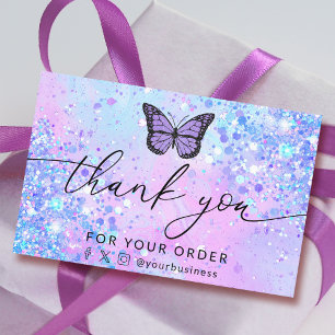 merci script lavender papterfly carte de visite