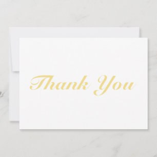 Merci script or clair blanc élégant carte
