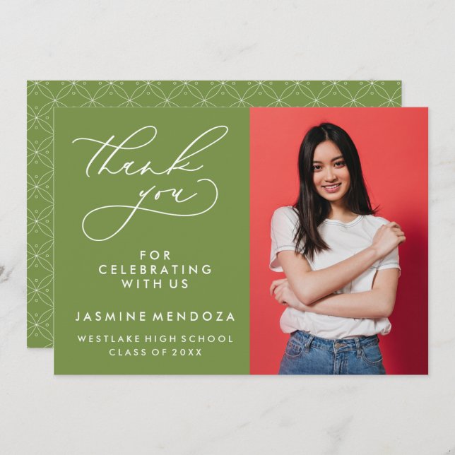 MERCI SIMPLE DE GRADUATION DE CALLIGRAPHIE SIMPLE (Devant / Derrière)