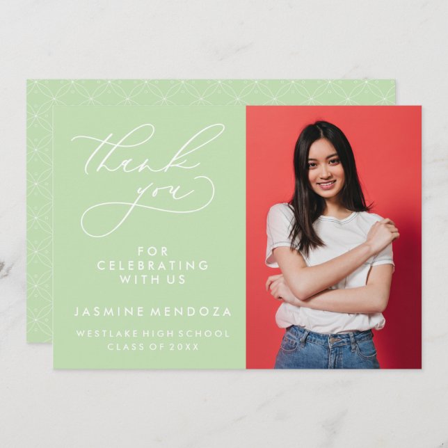 MERCI SIMPLE DE GRADUATION DE CALLIGRAPHIE SIMPLE (Devant / Derrière)