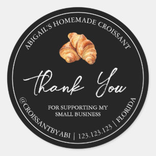 Merci simple fait maison Croissant Étiquette